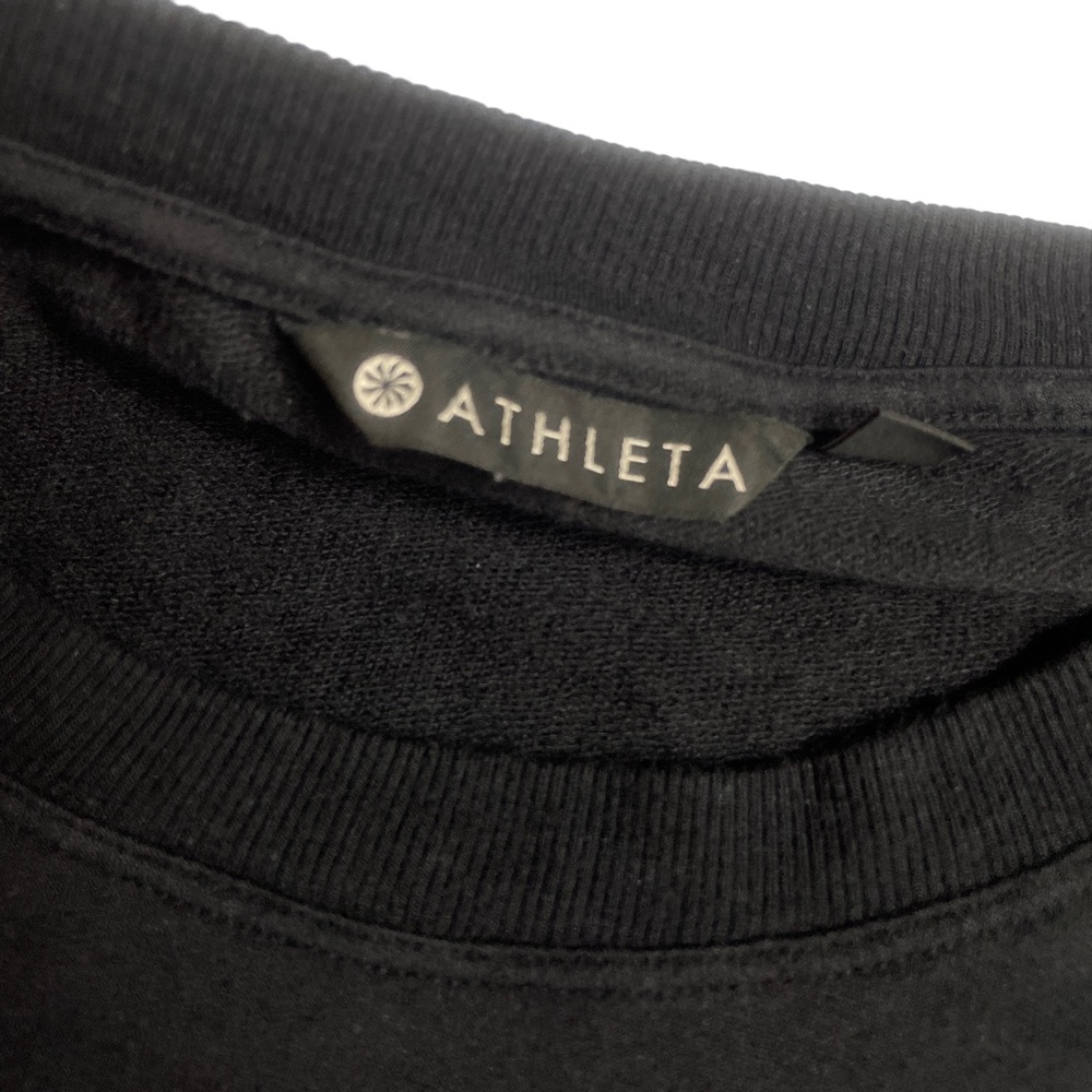 Athleta Womens Large Black Soft Shirt Ruched‎ Sides 3/4 Sleeves - Picture 2 of 7